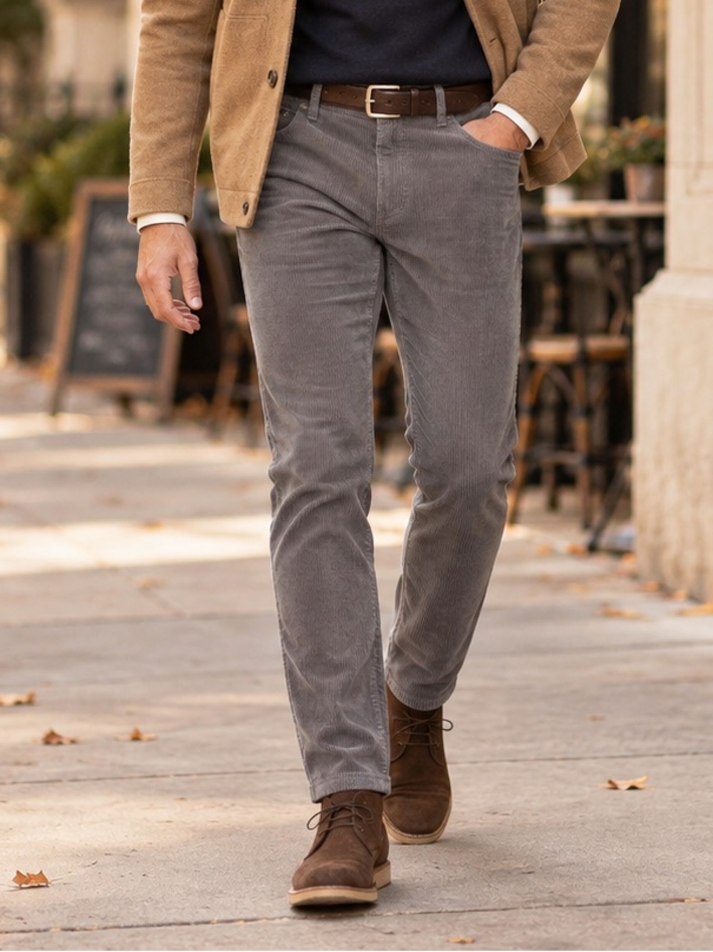 NWT Old Navy Men’s Gray Corduroy Slim Built-In Flex Pants 32x30